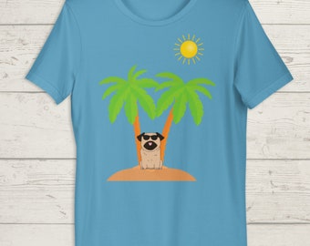 Pug, Palm Tree Shirt, Pug Shirt, Pug Mom, Pug Owner, Dog Shirt, Dog Shirts for Women, Dog Lover Shirt, Gift for Dog Lover, For Dog Lover