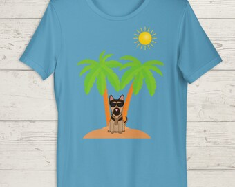 German Shepherd, Palm Tree Shirt, German Shepherd Shirt, German Shepherd Mom, Dog Shirts for Women, Dog Lover Gift, Gifts for Dog Lovers