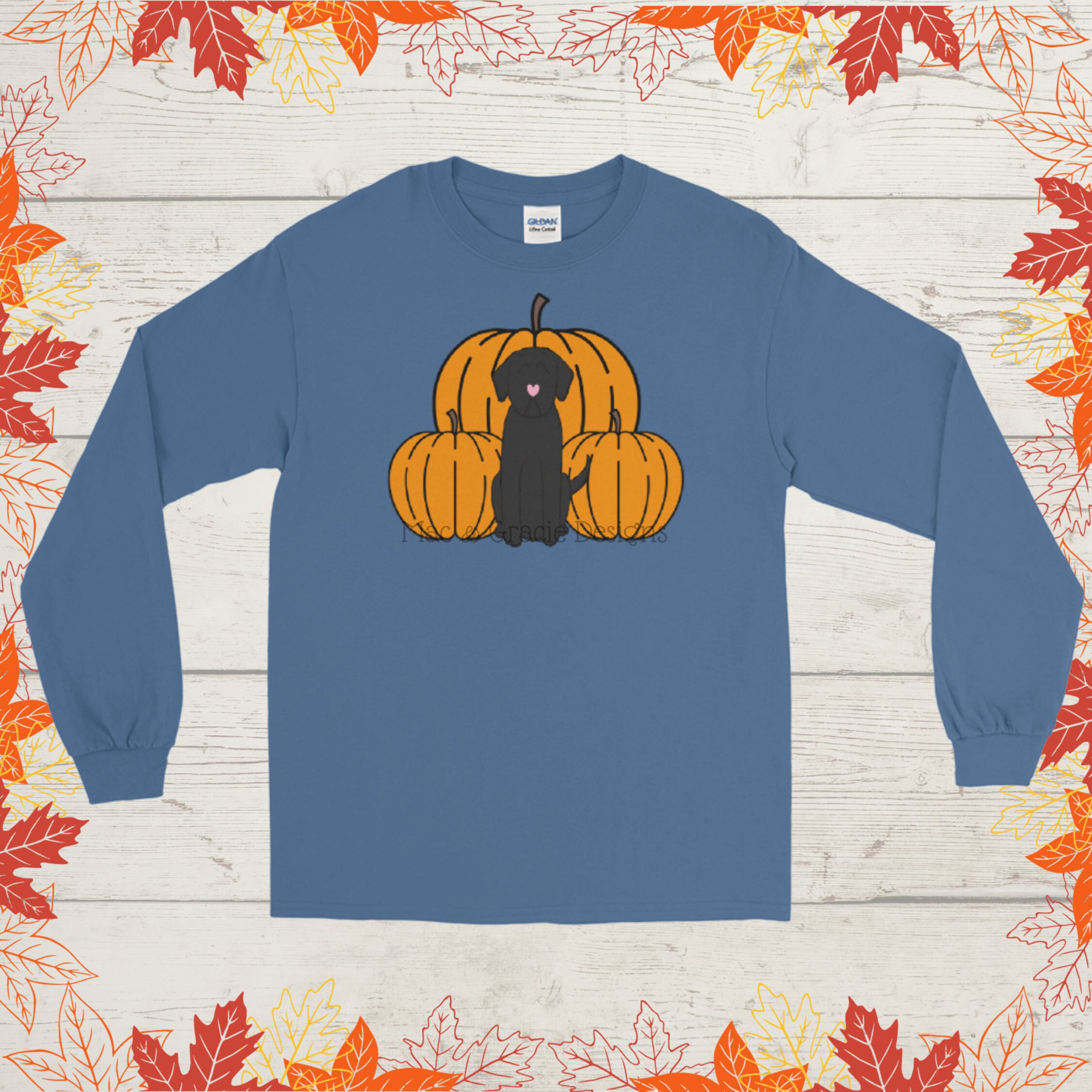 Black Lab Pumpkin Shirt Fall Shirt Cute Fall Shirt Dog Etsy