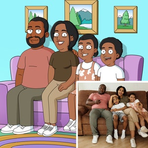 Family Guy Portrait, Custom Family Guy Portrait, Gepersonaliseerd Family Guy-cadeau, Family Guy-portret, Family Guy-portret, Vaderdagcadeau