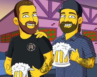 Custom Simpsons Portrait, Simpson Portrait, Family Fun Portrait Illustration, Father&#39;s Day Gift