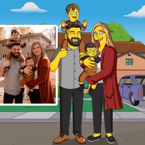 Simpsons Portrait, Custom Simpsons Portrait, Simpsonize Me Portrait Gift, Father's Day Gift, DGToonsPH