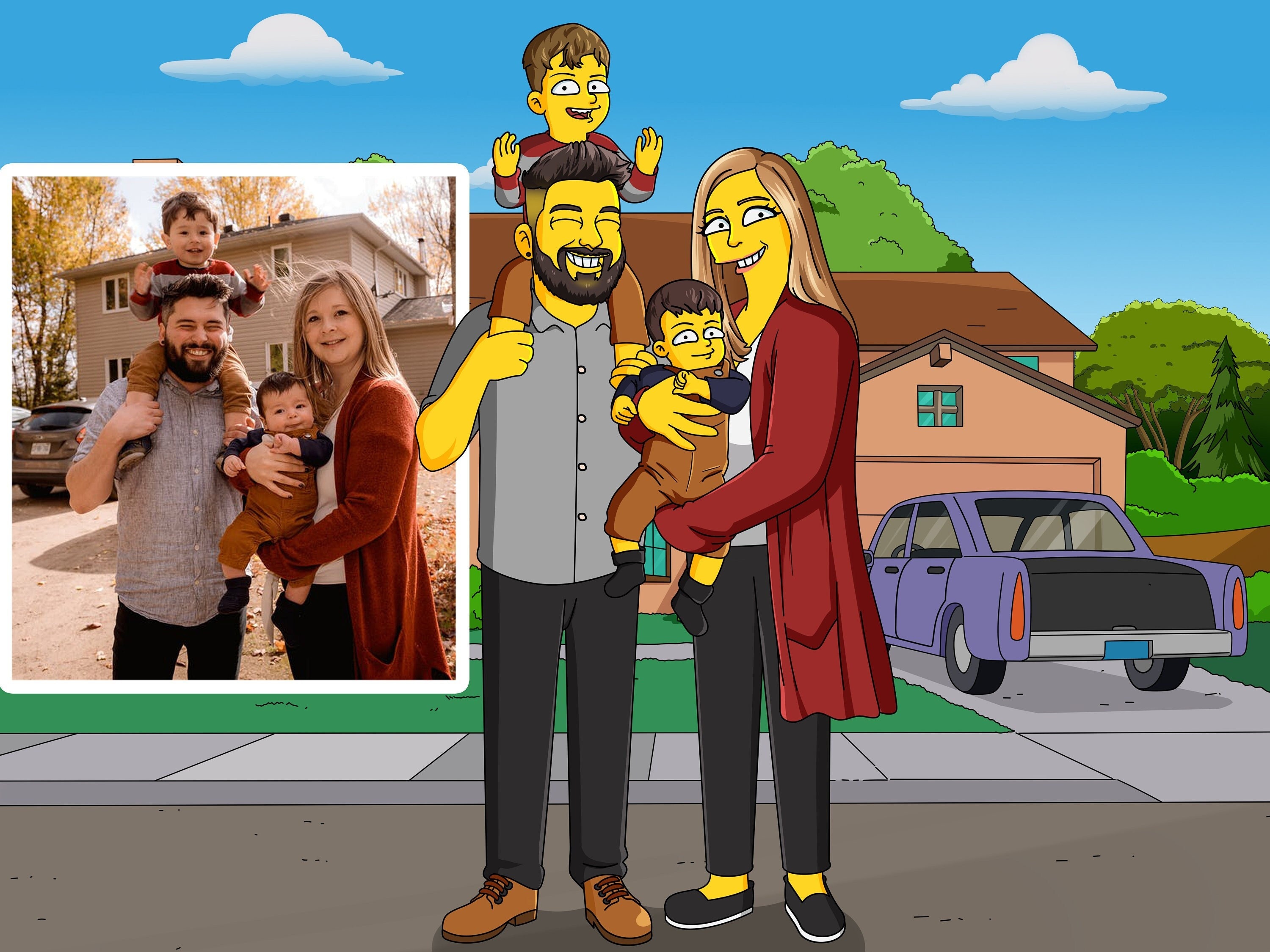 Simpsons Portrait, Custom Simpsons Portrait, Simpsonize Me Portrait Gift, Father's Day Gift, DGToonsPH