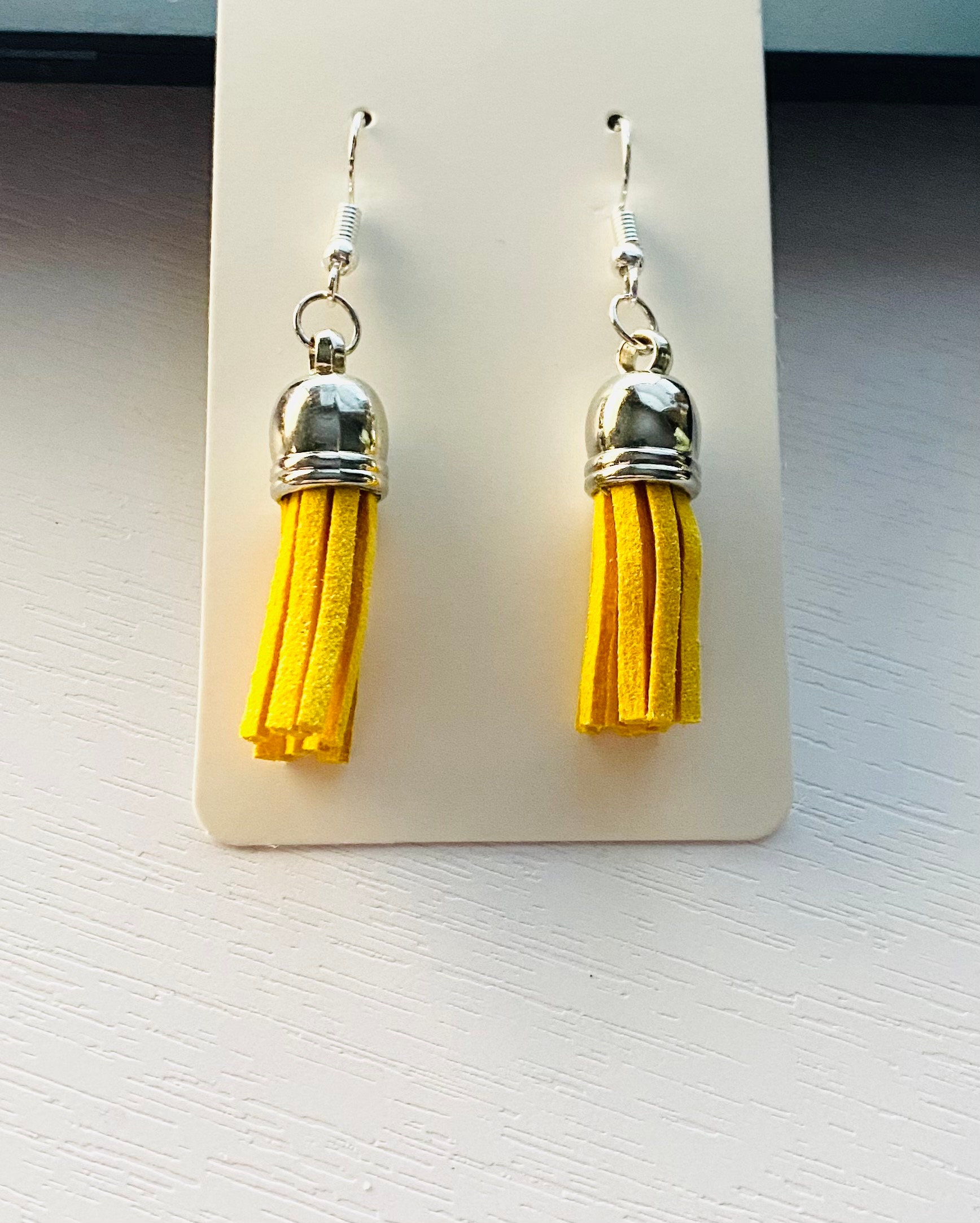 Dandelion Yellow Tassel Earrings Etsy
