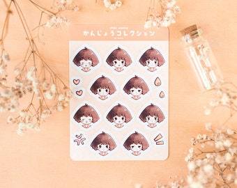 Chibi Emotes: Mini Sticker Sheet Anime Girl Emotions