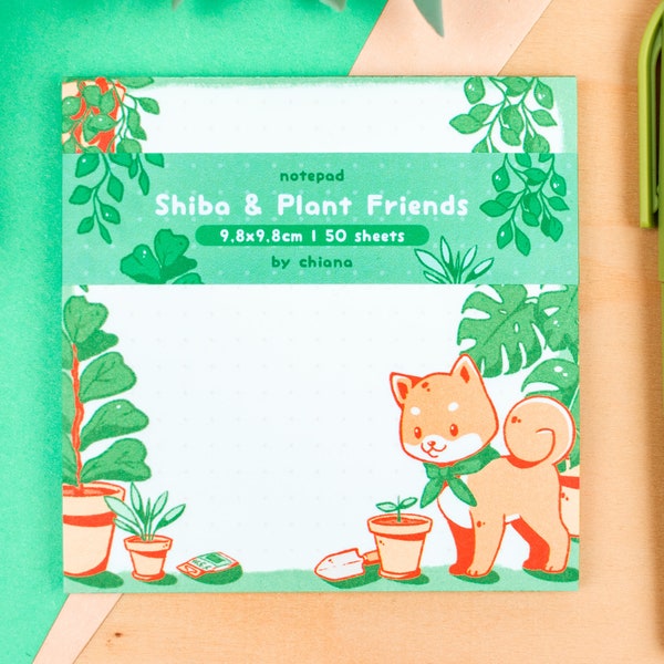 Shiba & Plant Friends: Niedlicher Notizblock