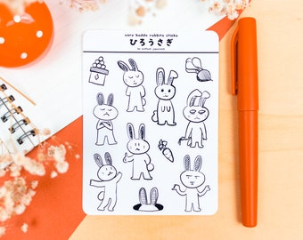Simply Japanese: Mini sticker sheet Badly Drawn Rabbits