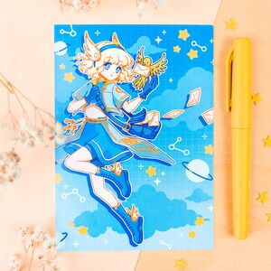 Reinas cósmicas: postal de la chica de anime Mercury