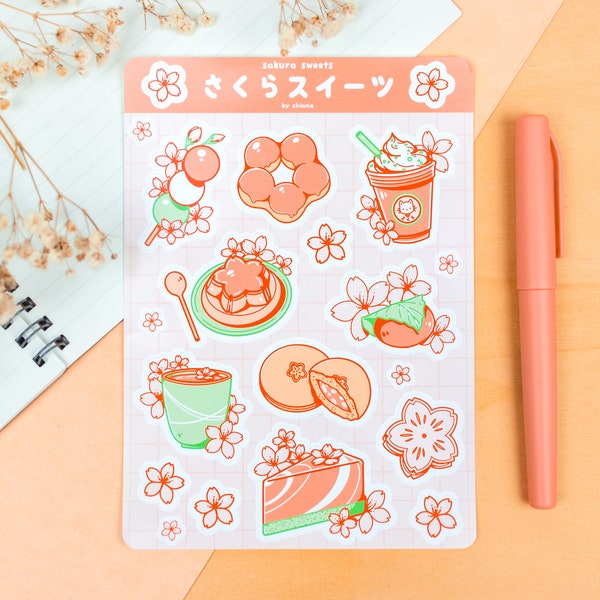 Sakura Sweets: Stickersheet Japanische Süßigkeiten