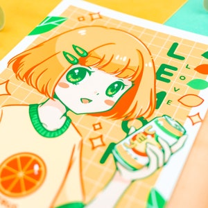 Anime Lemon Soda Girl Print/Poster different sizes image 2