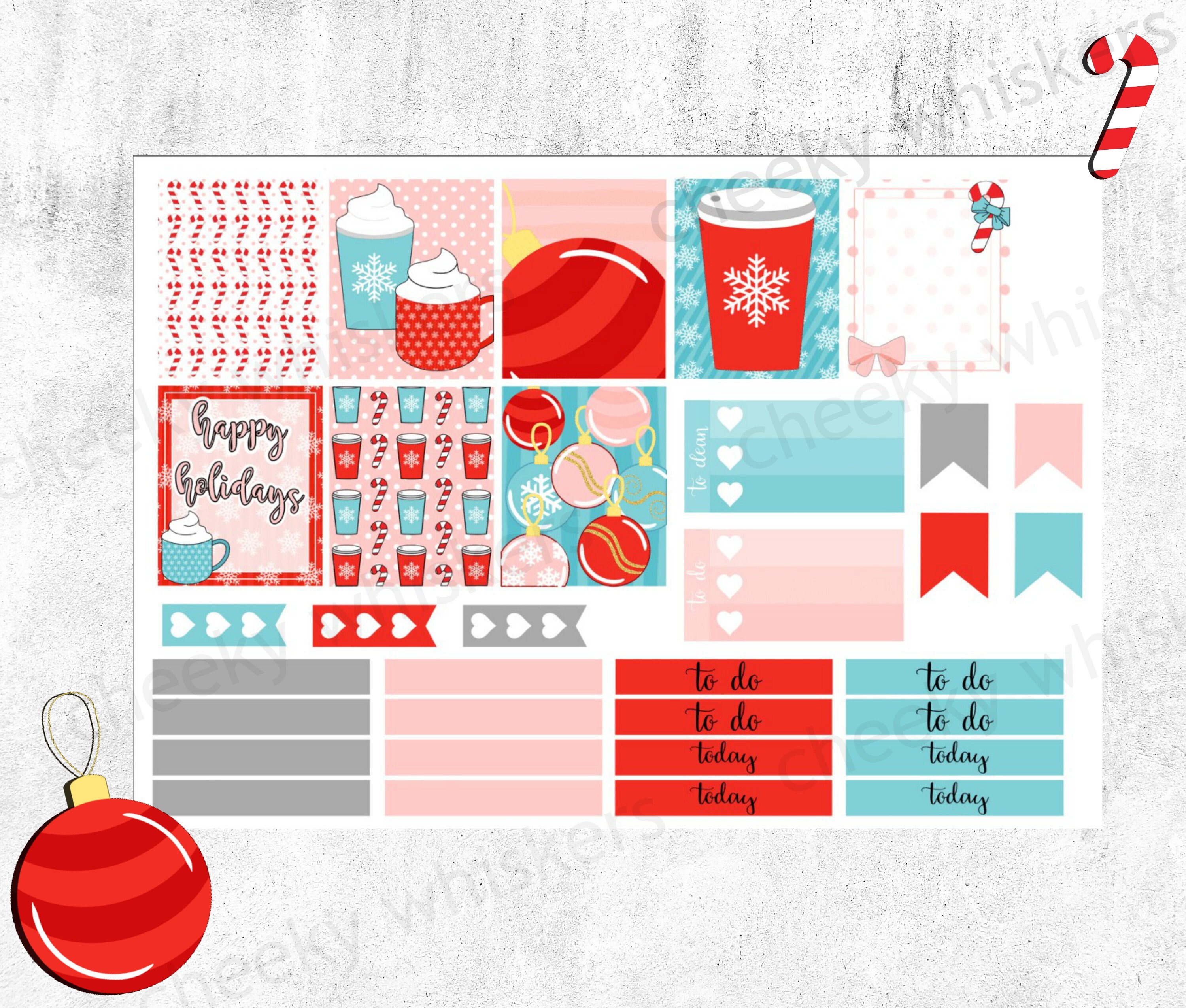 Christmas Happy Planner kit Printable Stickers for HP Etsy