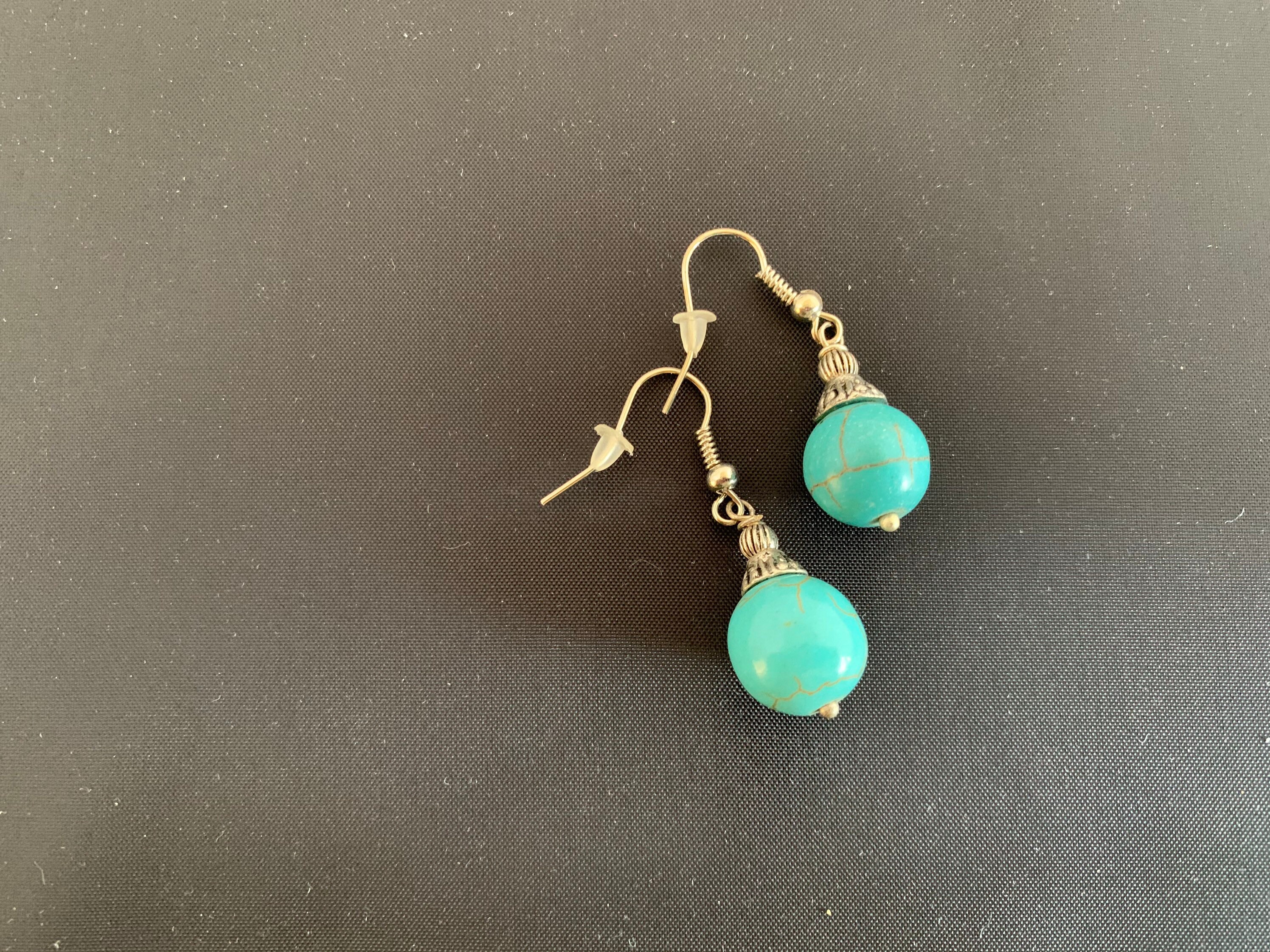Single ball turquoise earrings Etsy