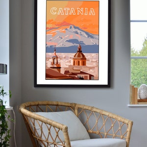 Poster stampabile, stampa di Catania, Duomo di Catania, stampa Sicilia, cartolina italiana, stampa colorata, decorazioni pareti, Sicily