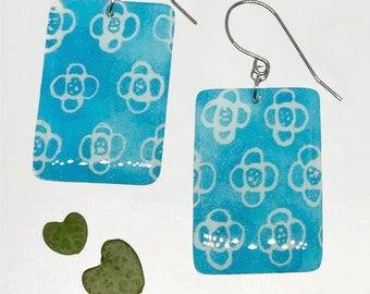 Blue flower earrings