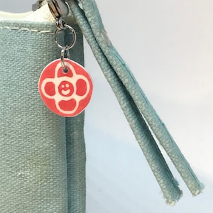 Tiny Flower Zipper Charm, Happy Flower Bag Charm