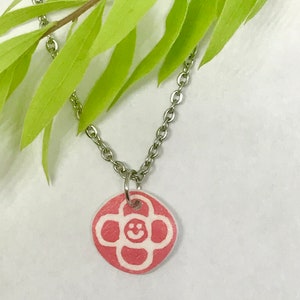 Red Flower Necklace, Tiny Flower Necklace image 5