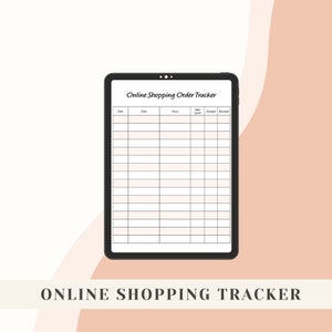 Online shopping order tracker, pdf printable digital template, shopping list printable, online digital planner, goodnotes, ipad pro