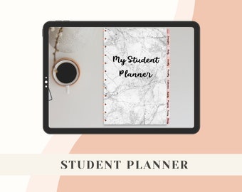 college assignment organizer Digital Student Academic Planner 2023 (undated) adhd friendly Hyperlinked goodnotes template College Study Tracker Schedule, online planner