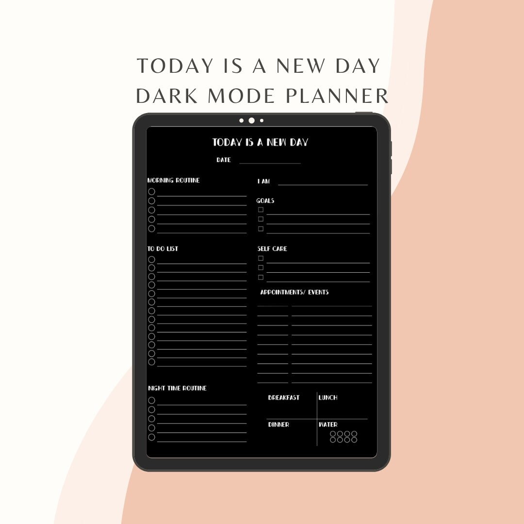 2026 Dark Mode Digital Daily Planner, Undated Goodnotes & Notability ...