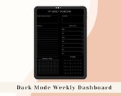 Dark Mode Weekly Planner Dashboard, Goodnotes Notability Template (Digital Download)