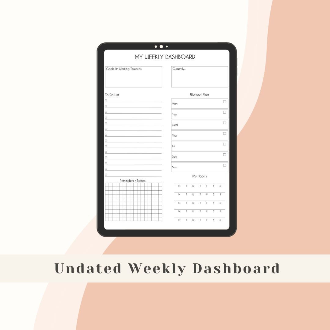 My Weekly Dashboard, Daily, Weekly Meal Digital Planner Goodnotes My Weekly Dashboard, Daily, Weekly Meal Digital Planner Goodnotes