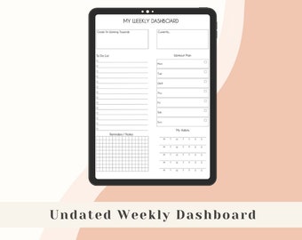 Weekly Dashboard Template Etsy Weekly Dashboard Template Etsy