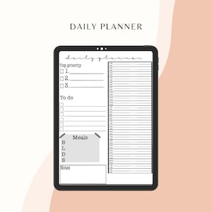 digital daily planner pdf file| goodnotes notability printable daily planner| digital planner template|