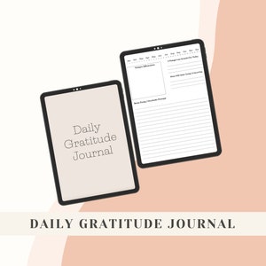 Daily Gratitude Journal planner | 5 minute wellness journal  template | that girl goodnotes template | mood tracker | mindfulness