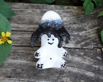 Figura de hongo con tapa de tinta pintada a mano, 1,5" de decoración