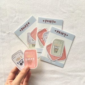 Japanese Pocky Snack Stickers | Asian Snacks | Matte Sticker Flakes | Great Gift for Christmas/Holidays | Dottie