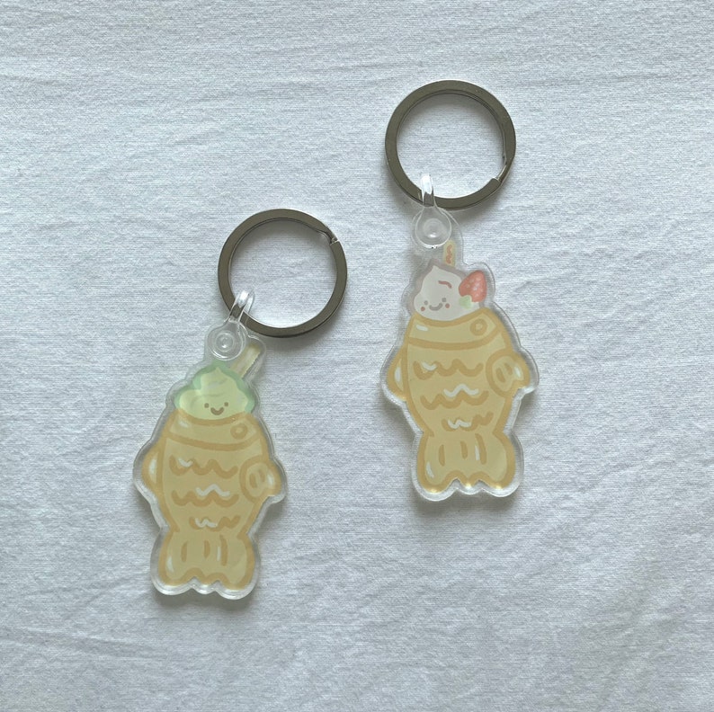 Matcha Taiyaki Ice Cream Acrylic Keychains Cute Japanese - Etsy