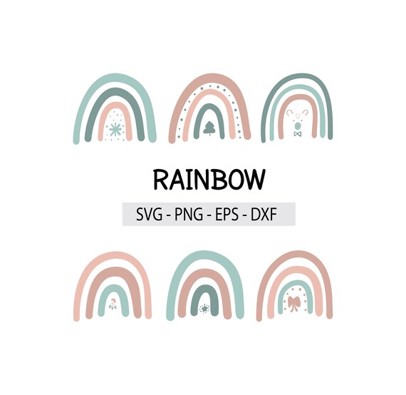 Download Christmas Rainbow Svg Pastel Rainbow Png Rainbow Purple Etsy