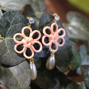 Traditional Korean Knot Earrings / K HANBOK Jewelry / Hypoallergenic Titanium Posts / Plum Flower Earrings / KPop Demon