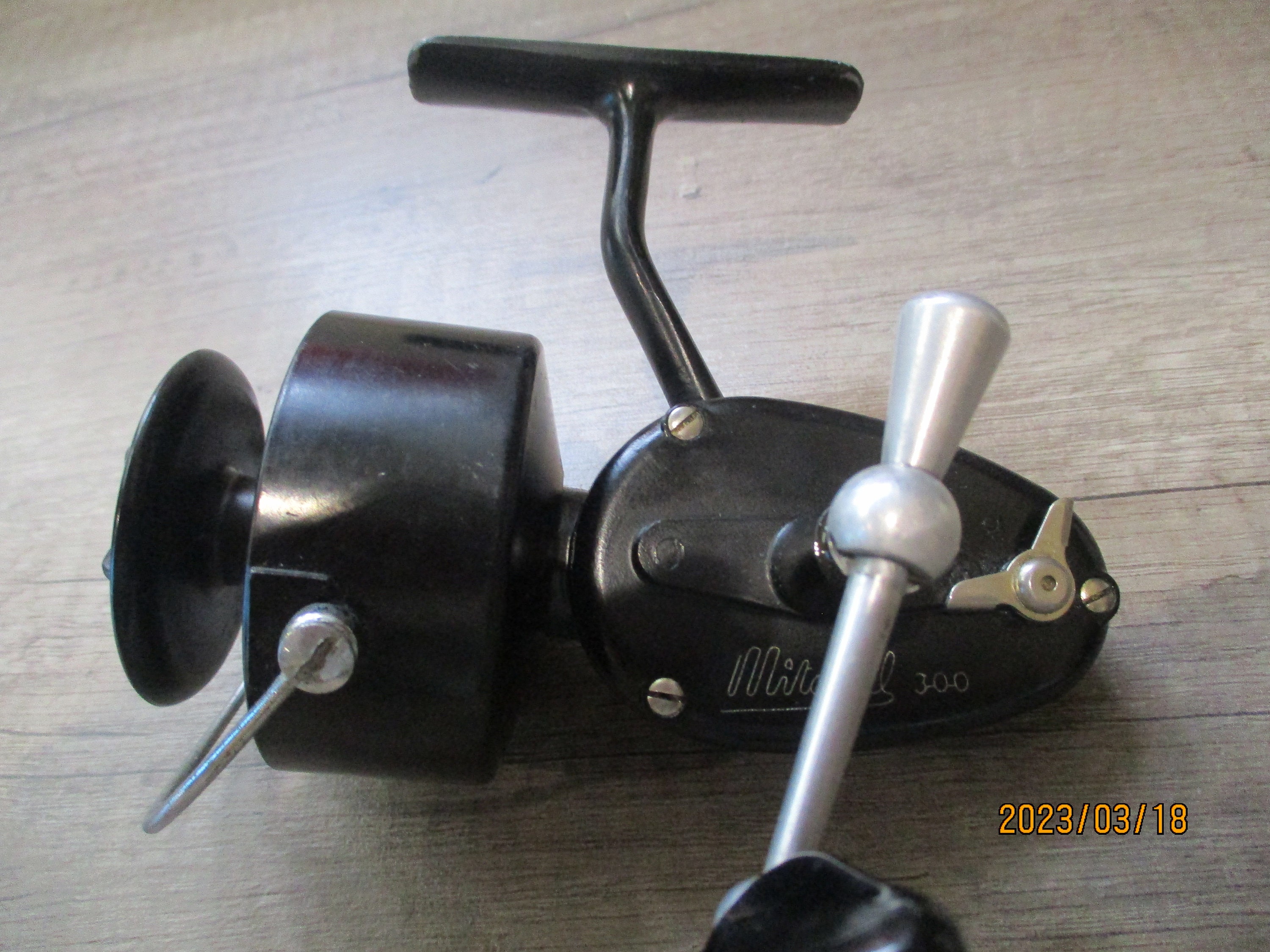 An Early Full Bale Arm Mitchell 300 Spinning Reel, 1959 Vintage