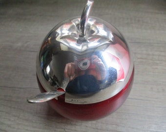 A Very Nice Cranberry Glass and Silver Plate Jam / Sugar Pot. Circa 1920&#39;s