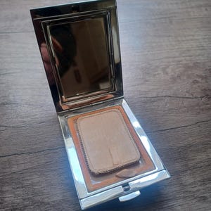 A Very Nice Vintage Chromed Art Deco Compact Case 1950s