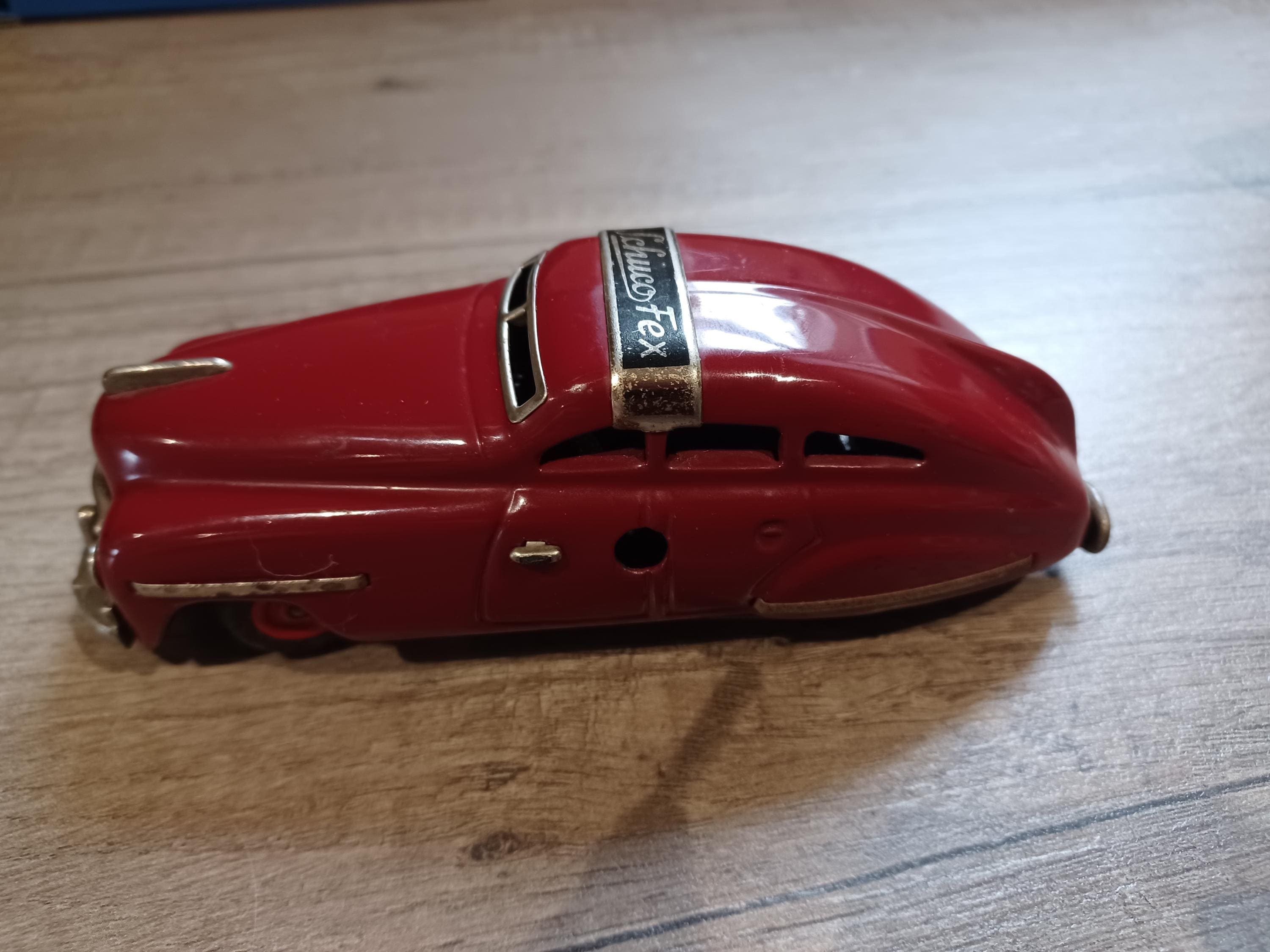 Vintage Schuco Fex 1111 Tinplate Racer – Working, Clockwork, With
