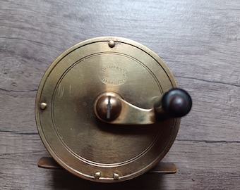 A Small Vintage Allcocks Brass Fly Fishing Winch