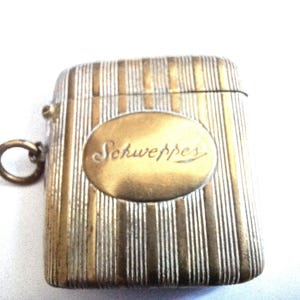 Vesta Case Antique Schweppes , Brass Possibly Rolled Gold Plated
