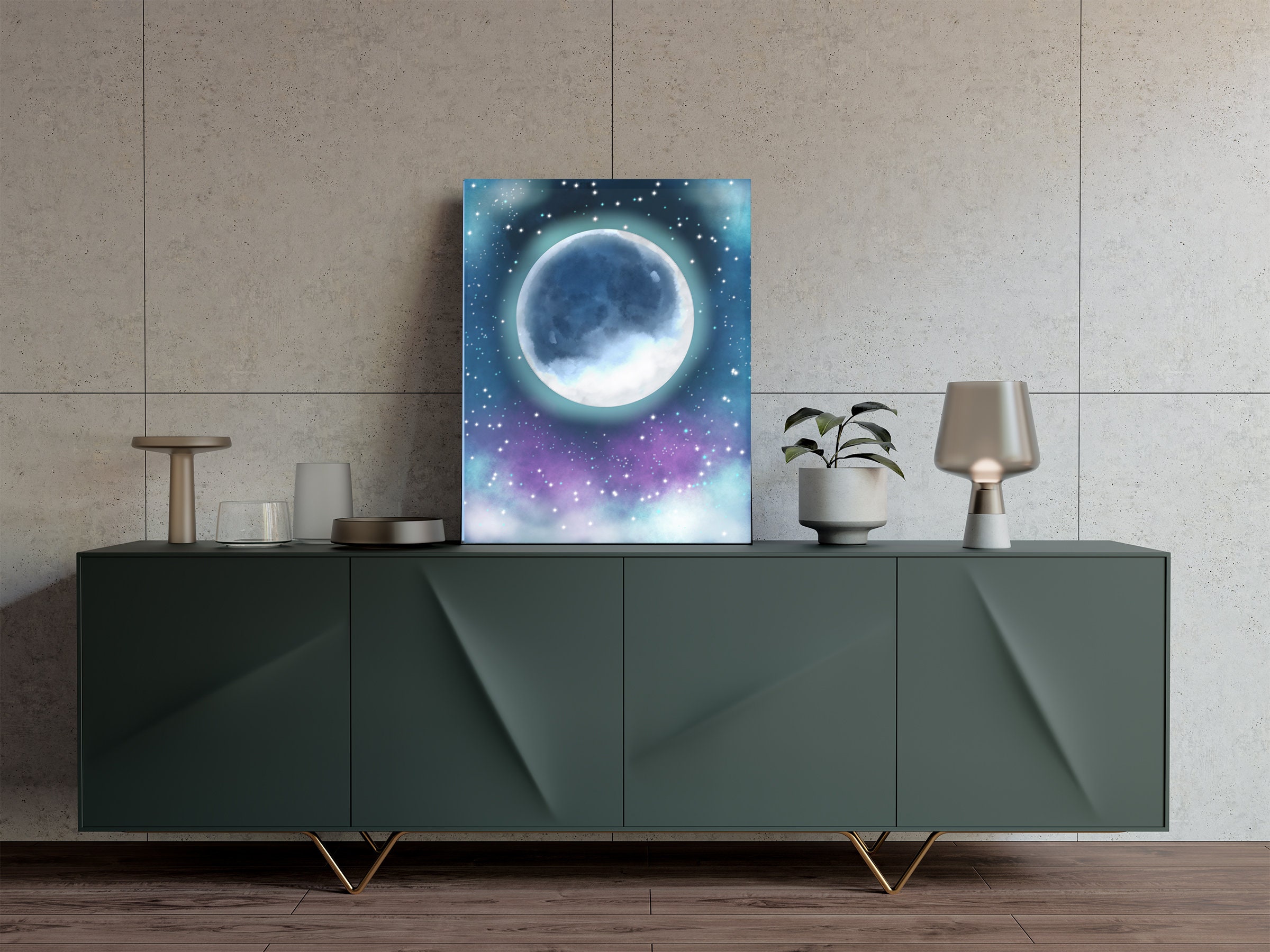 Full Moon Wall Art Moon Print Moon Decor Moon Printable | Etsy