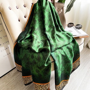 Designer Satin Silk Scarf For Women Silk Scarf Silk Shawl Boho Style Scarf Satin Silk Shawl For Her Style 3
