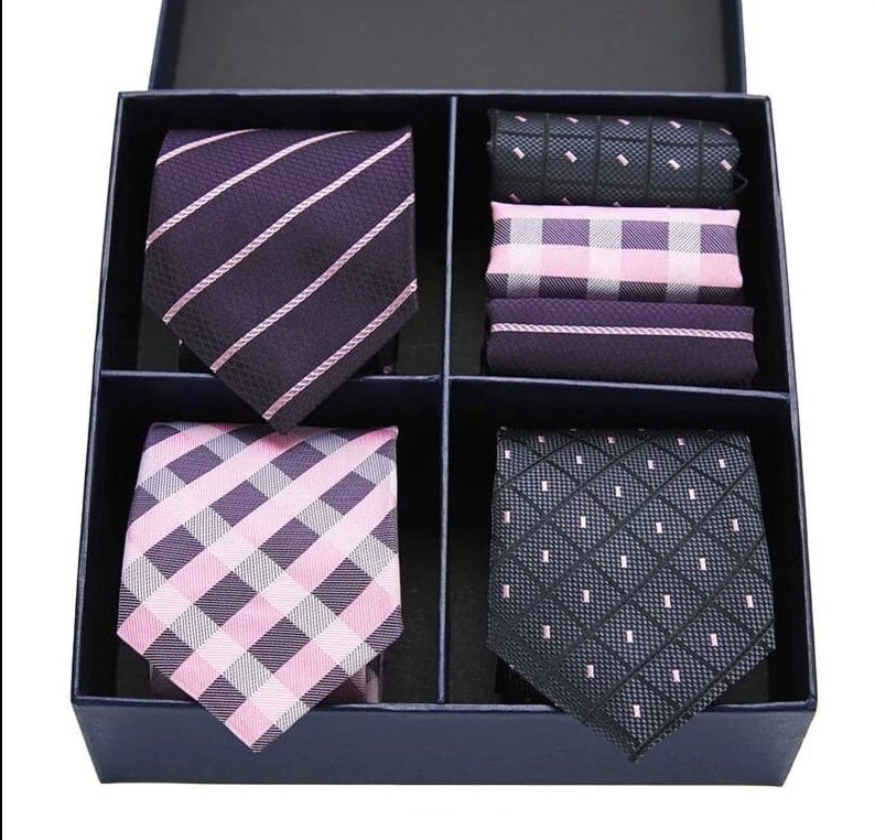 Tie Gift Set 6 Pieces Tie Pocket Square Tie Gift Box for HIM for Men Etsy