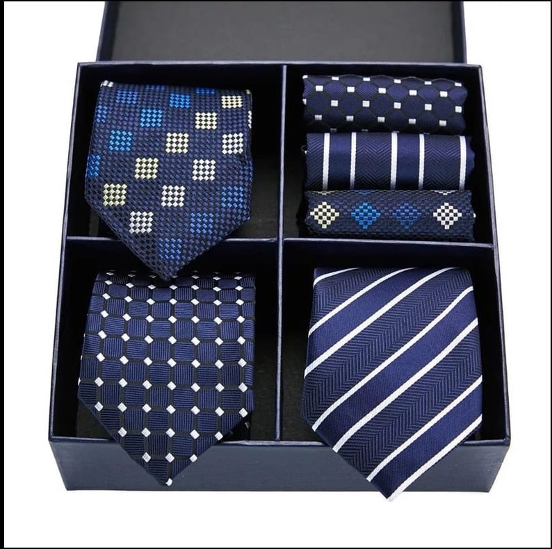 Tie Gift Set 6 Pieces Tie Pocket Square Tie Gift Box for HIM for Men Etsy