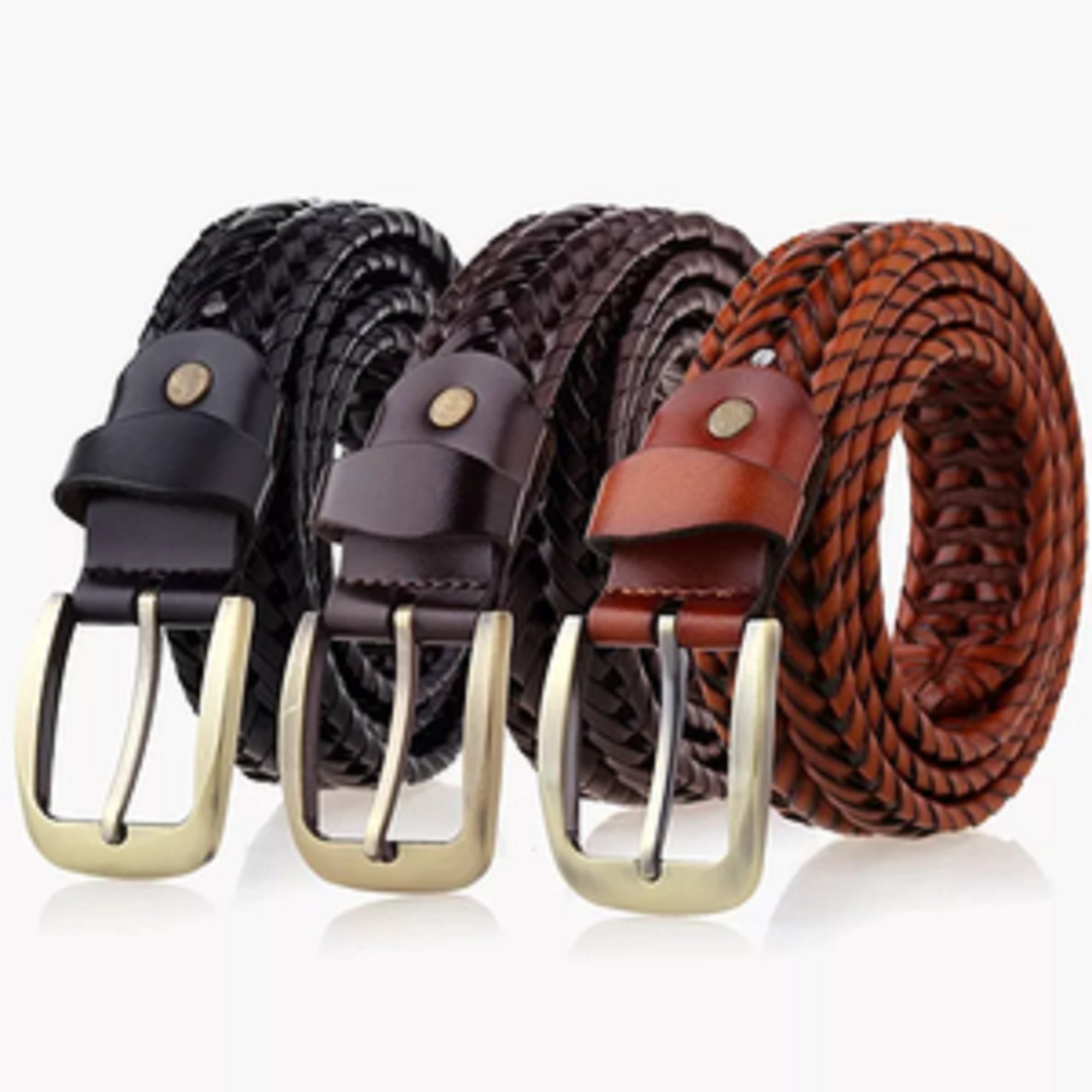 Brown Original Leather Hand Woven Knitted Braided Men Belt - Etsy UK
