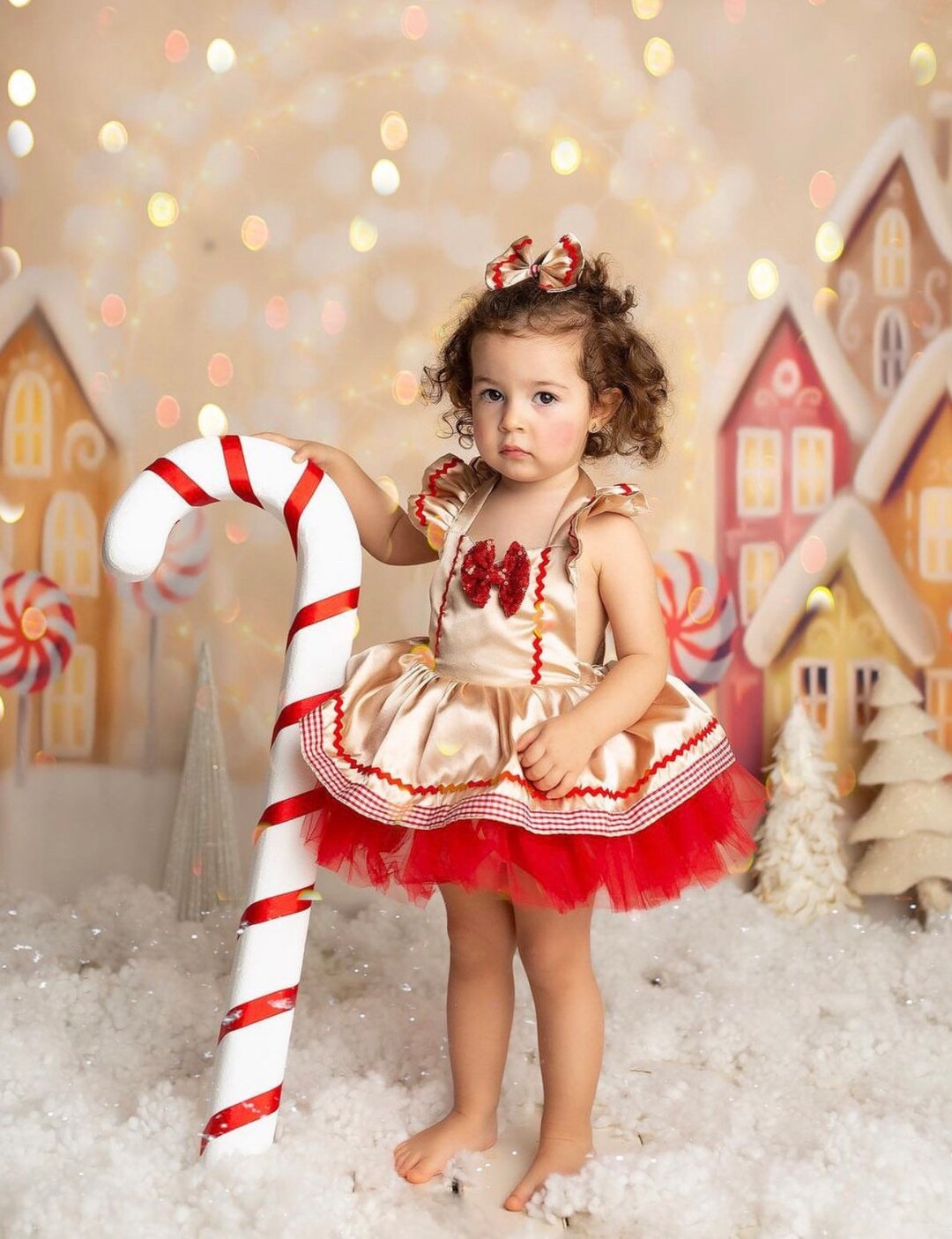 Traditional Christmas Girl Romper main image 1