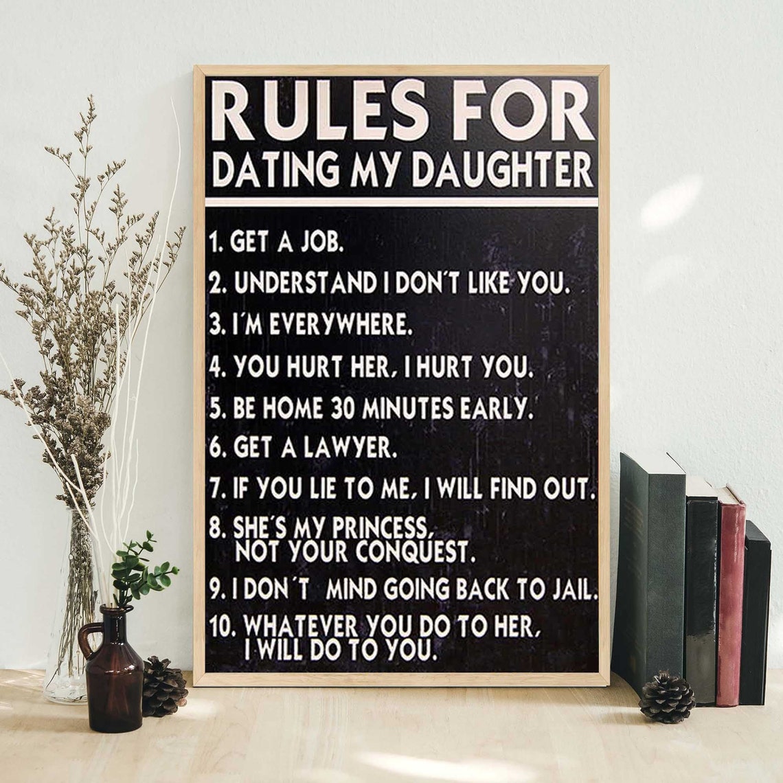 10 Rules For Dating My Daughter Unframed Poster Wall Art Etsy 