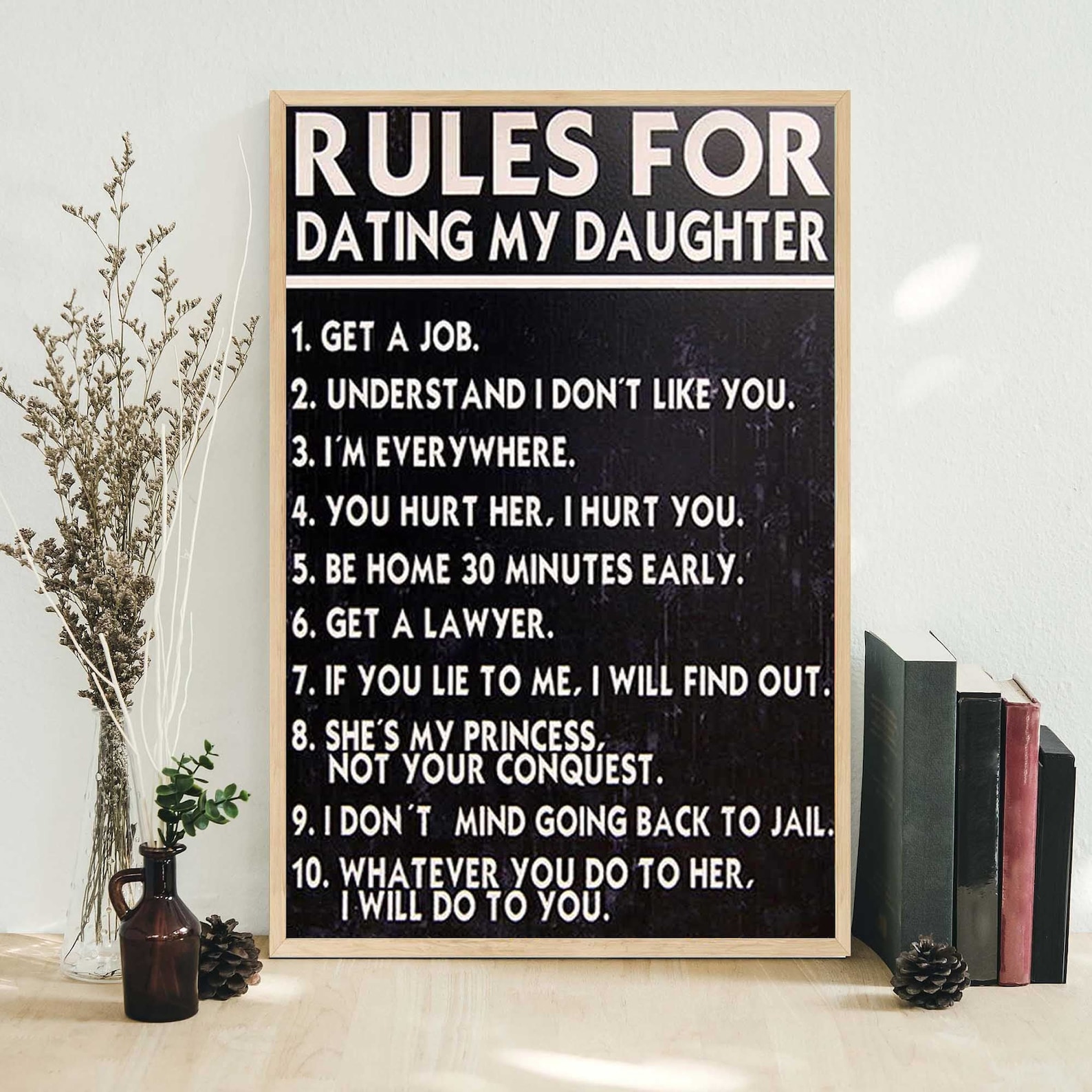 10 Rules For Dating My Daughter Unframed Poster Wall Art Etsy