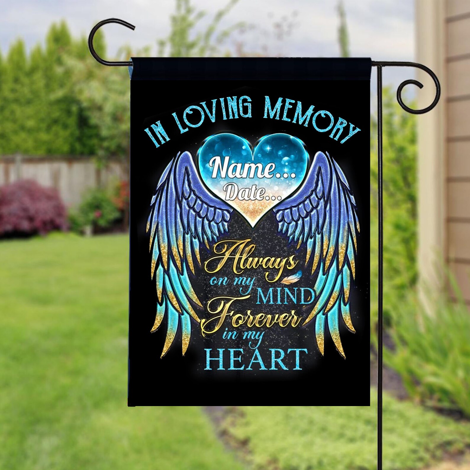 Personalized Flag Memorial garden flag Double Sided Garden | Etsy