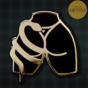 Bodies and Botanics X ThirteenSins Snake Butt Hard Enamel Pin & Print