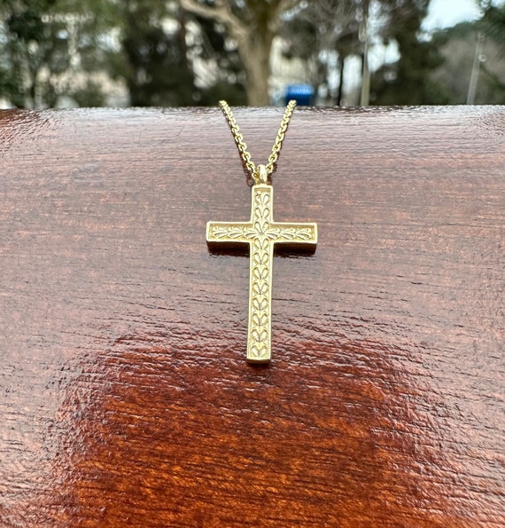 Gold plated sterling cheap silver cross pendant